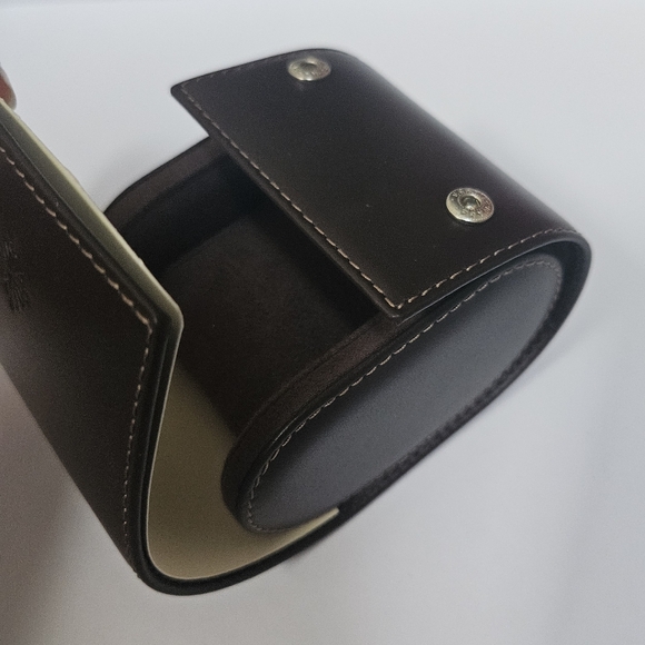 Patek Philippe dark brown leather travel watch carry box - Picture 6 of 10